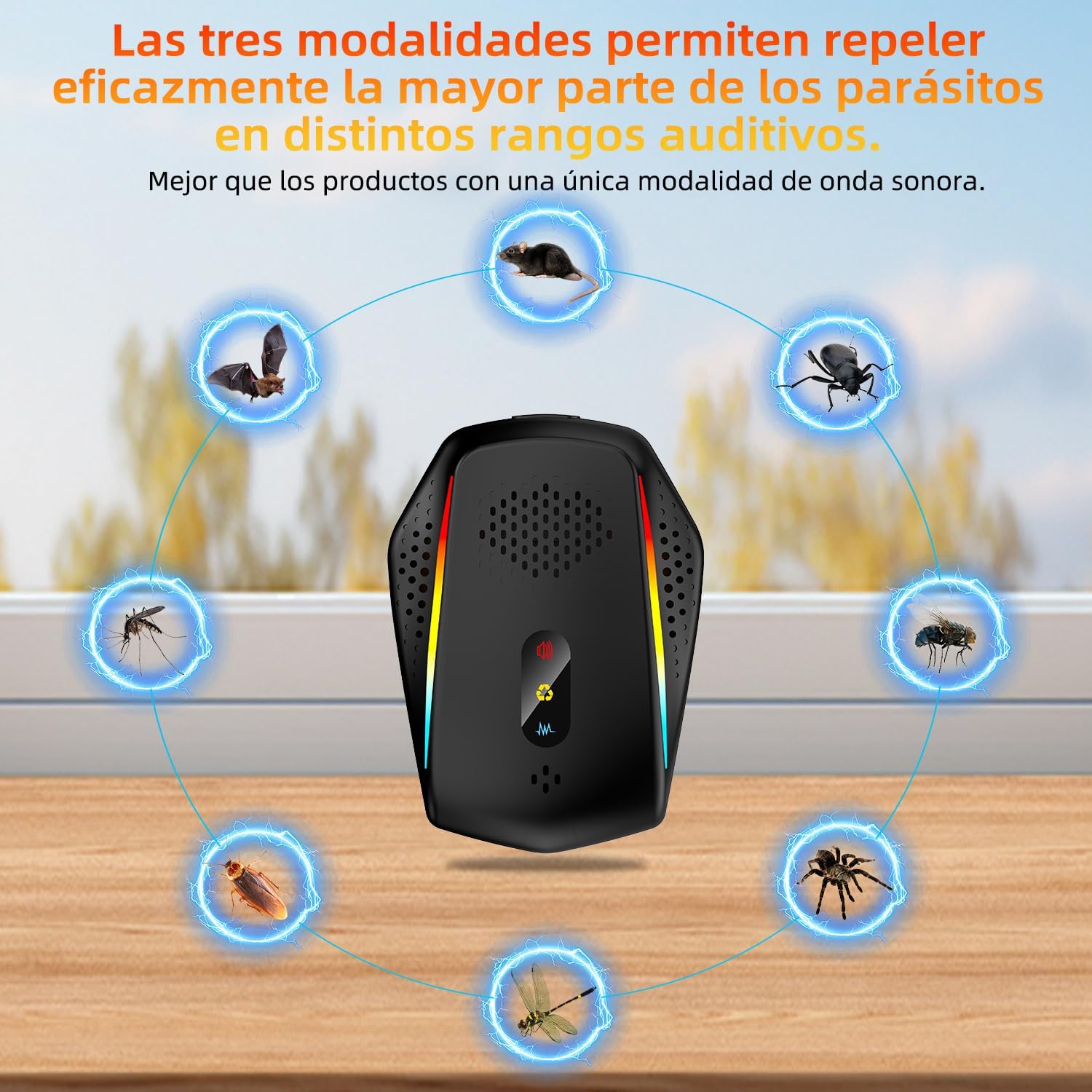 Ultrasonic repellent — 3 frequency modes